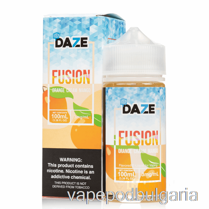 Vape 10000 Дръпки Iced Orange Cream Mango - 7 Daze Fusion - 100ml 0mg